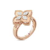 Princess Flower Rose Gold Diamond Ring - Dracakis Jewellers